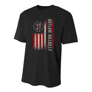 Trump Vance 2024 Donald Trump J.D. Vance Outlaw Hillbilly Youth Performance Sprint T-Shirt