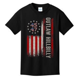 Trump Vance 2024 Donald Trump J.D. Vance Outlaw Hillbilly Kids T-Shirt