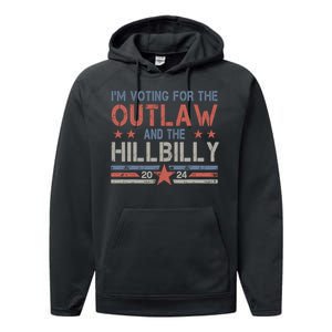 Trump Vance 2024 Donald Trump J.D. Vance Outlaw Hillbilly Performance Fleece Hoodie