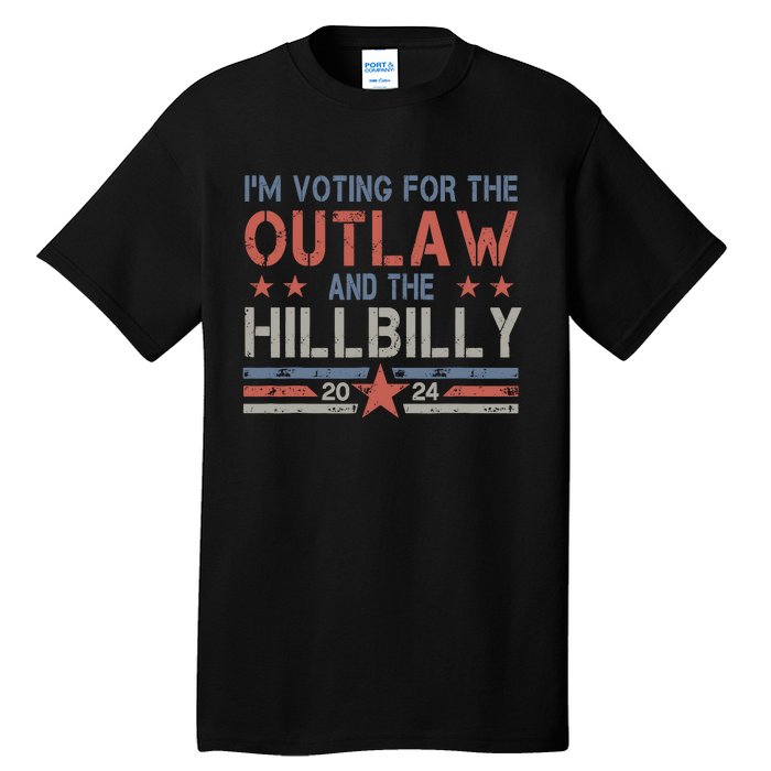 Trump Vance 2024 Donald Trump J.D. Vance Outlaw Hillbilly Tall T-Shirt