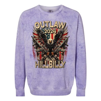 Trump Vance 24 Outlaw Hillbilly Us Flag Vintage Premium Colorblast Crewneck Sweatshirt