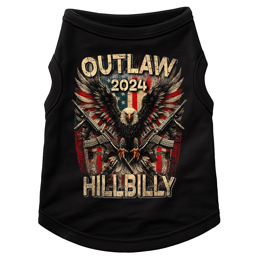 Trump Vance 24 Outlaw Hillbilly Us Flag Vintage Premium Doggie Tank