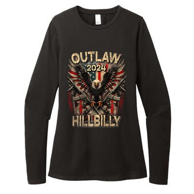 Trump Vance 24 Outlaw Hillbilly Us Flag Vintage Premium Womens CVC Long Sleeve Shirt