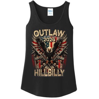 Trump Vance 24 Outlaw Hillbilly Us Flag Vintage Premium Ladies Essential Tank