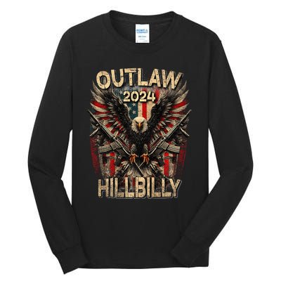 Trump Vance 24 Outlaw Hillbilly Us Flag Vintage Premium Tall Long Sleeve T-Shirt