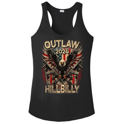 Trump Vance 24 Outlaw Hillbilly Us Flag Vintage Premium Ladies PosiCharge Competitor Racerback Tank