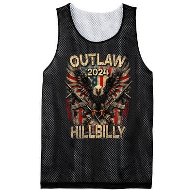 Trump Vance 24 Outlaw Hillbilly Us Flag Vintage Premium Mesh Reversible Basketball Jersey Tank