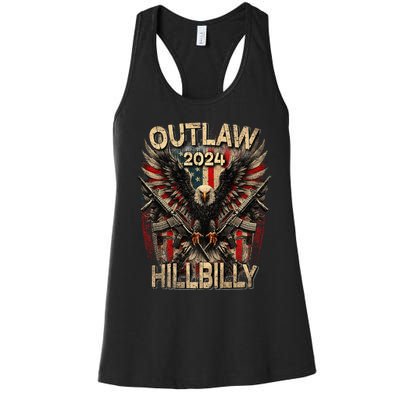 Trump Vance 24 Outlaw Hillbilly Us Flag Vintage Premium Women's Racerback Tank