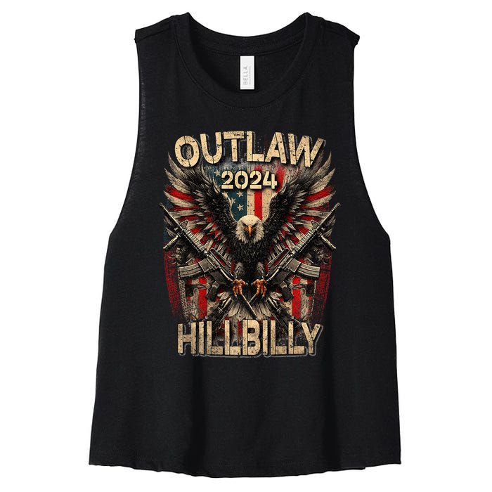 Trump Vance 24 Outlaw Hillbilly Us Flag Vintage Premium Women's Racerback Cropped Tank