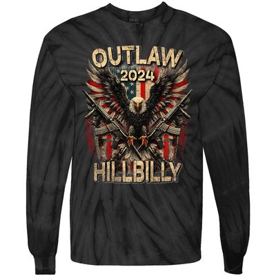 Trump Vance 24 Outlaw Hillbilly Us Flag Vintage Premium Tie-Dye Long Sleeve Shirt