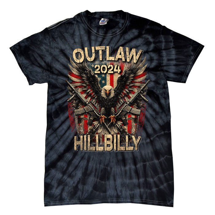 Trump Vance 24 Outlaw Hillbilly Us Flag Vintage Premium Tie-Dye T-Shirt