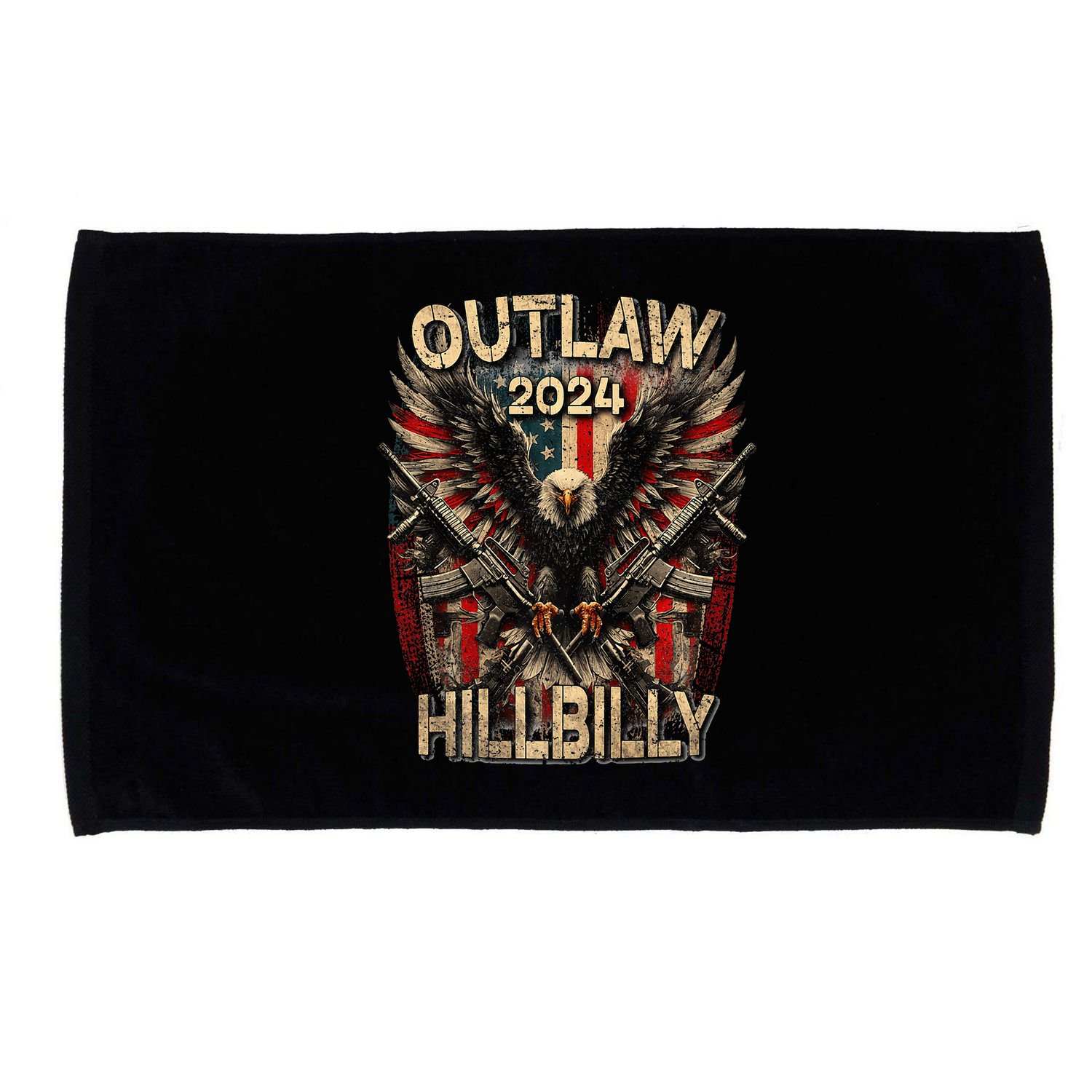 Trump Vance 24 Outlaw Hillbilly Us Flag Vintage Premium Microfiber Hand Towel