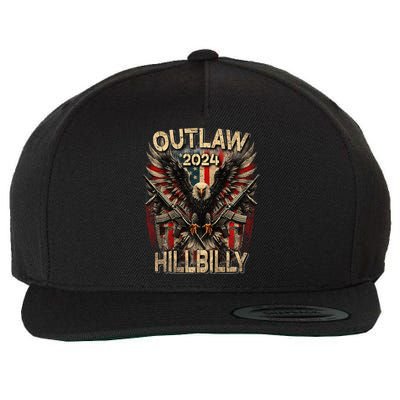 Trump Vance 24 Outlaw Hillbilly Us Flag Vintage Premium Wool Snapback Cap