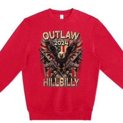 Trump Vance 24 Outlaw Hillbilly Us Flag Vintage Premium Premium Crewneck Sweatshirt