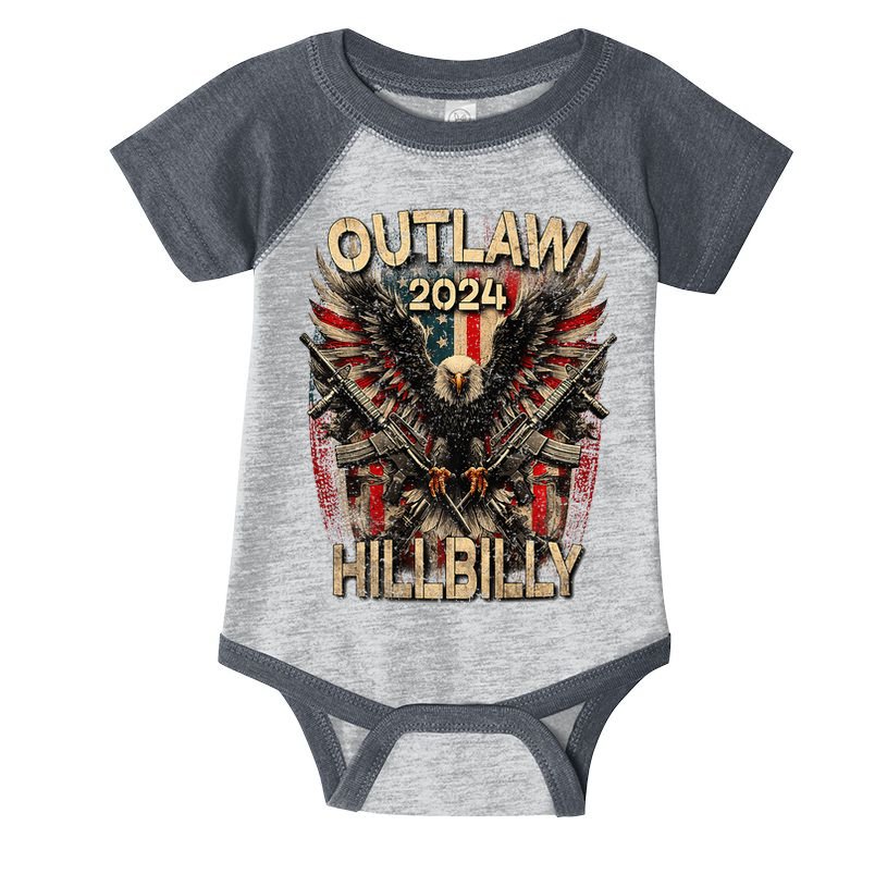 Trump Vance 24 Outlaw Hillbilly Us Flag Vintage Premium Infant Baby Jersey Bodysuit