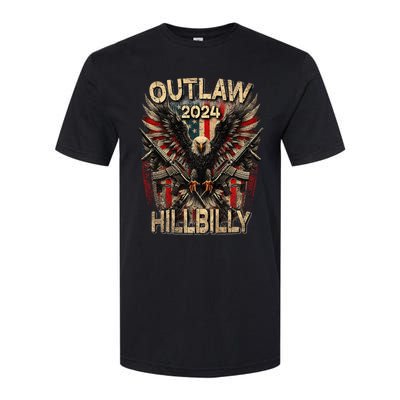 Trump Vance 24 Outlaw Hillbilly Us Flag Vintage Premium Softstyle CVC T-Shirt