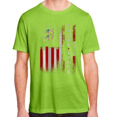 Trump Vance 2024 Vintage Subdued Vertical Flag Adult ChromaSoft Performance T-Shirt