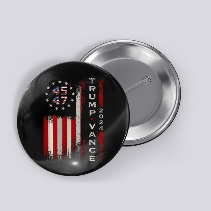 Trump Vance 2024 Vintage Subdued Vertical Flag Button