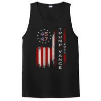 Trump Vance 2024 Vintage Subdued Vertical Flag PosiCharge Competitor Tank