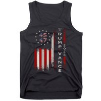 Trump Vance 2024 Vintage Subdued Vertical Flag Tank Top