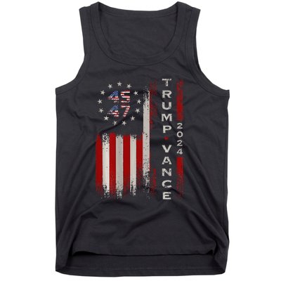 Trump Vance 2024 Vintage Subdued Vertical Flag Tank Top