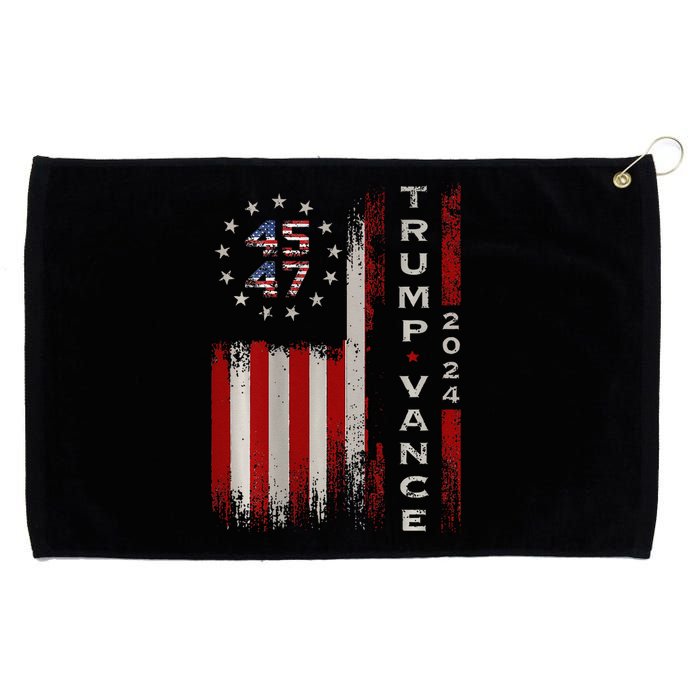 Trump Vance 2024 Vintage Subdued Vertical Flag Grommeted Golf Towel