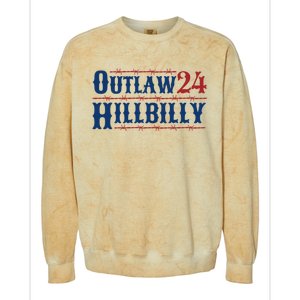 Trump Vance 2024 J.D. Vance Outlaw Hillbilly 24 Colorblast Crewneck Sweatshirt