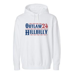 Trump Vance 2024 J.D. Vance Outlaw Hillbilly 24 Garment-Dyed Fleece Hoodie