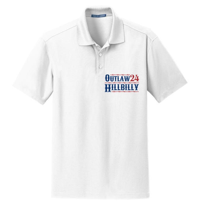 Trump Vance 2024 J.D. Vance Outlaw Hillbilly 24 Dry Zone Grid Polo