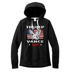 Trump Vance 2024 Vp Eagle America Flag Election Vote Women's Fleece Hoodie