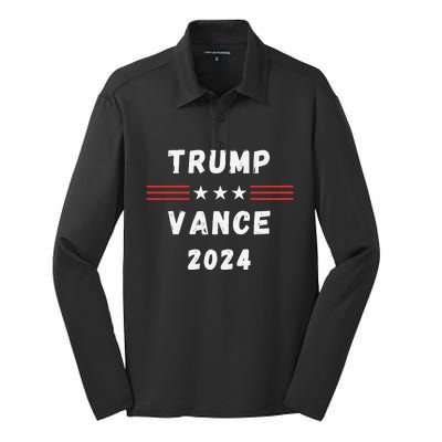 Trump Vance 2024 Vote Trump Vance 24 Im Voting Trump Vance Silk Touch Performance Long Sleeve Polo