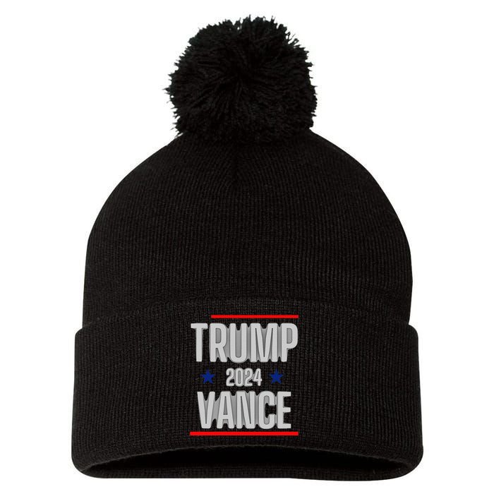 Trump Vance 2024 Presidential Race Pom Pom 12in Knit Beanie