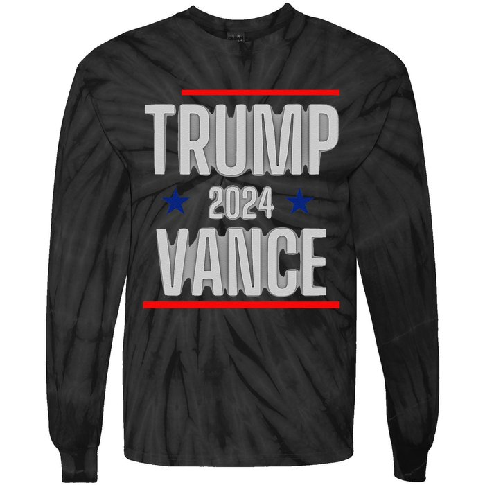 Trump Vance 2024 Presidential Race Tie-Dye Long Sleeve Shirt