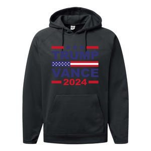 Trump Vance 2024 For President Vp Usa Election Patriotic Performance Fleece Hoodie