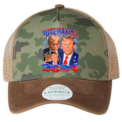 Trump Votemaxing 2024 Looksmaxxing Funny Mewing Meme Legacy Tie Dye Trucker Hat