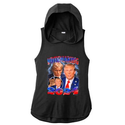 Trump Votemaxing 2024 Looksmaxxing Funny Mewing Meme Ladies PosiCharge Tri-Blend Wicking Draft Hoodie Tank