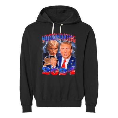 Trump Votemaxing 2024 Looksmaxxing Funny Mewing Meme Garment-Dyed Fleece Hoodie