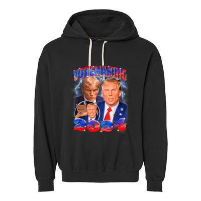 Trump Votemaxing 2024 Looksmaxxing Funny Mewing Meme Garment-Dyed Fleece Hoodie