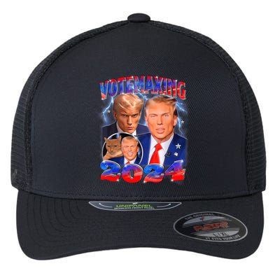 Trump Votemaxing 2024 Looksmaxxing Funny Mewing Meme Flexfit Unipanel Trucker Cap