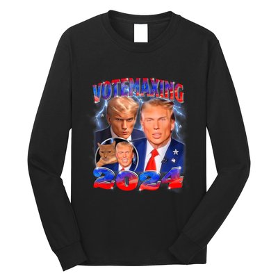 Trump Votemaxing 2024 Looksmaxxing Funny Mewing Meme Long Sleeve Shirt