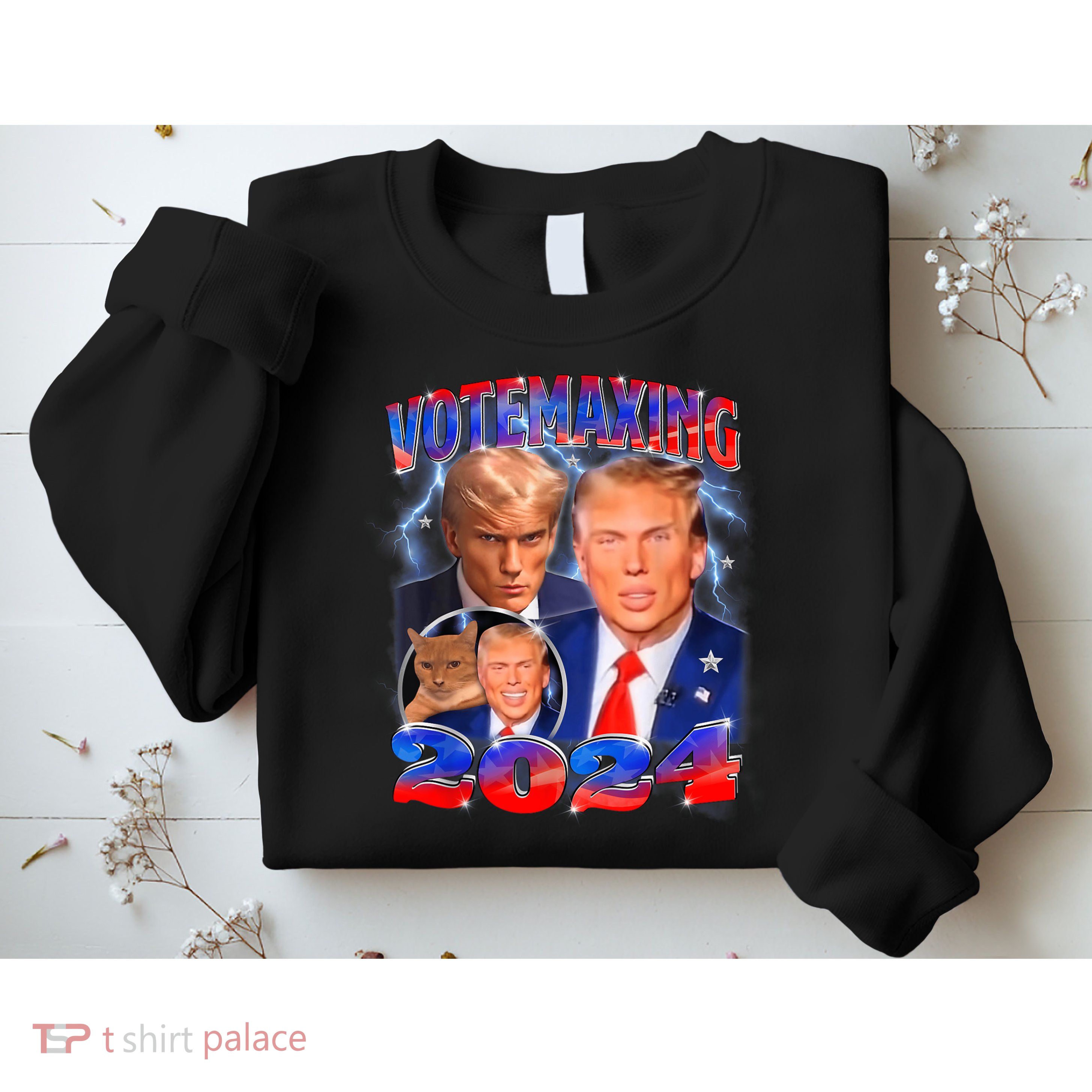 Trump Votemaxing 2024 Looksmaxxing Funny Mewing Meme Sweatshirt