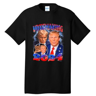 Trump Votemaxing 2024 Looksmaxxing Funny Mewing Meme Tall T-Shirt