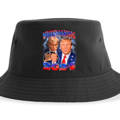 Trump Votemaxing 2024 Looksmaxxing Funny Mewing Meme Sustainable Bucket Hat