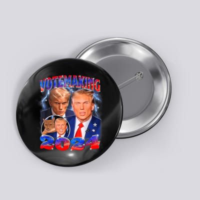Trump Votemaxing 2024 Looksmaxxing Funny Mewing Meme Button