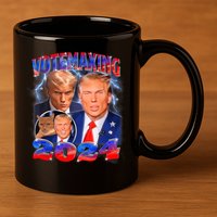 Trump Votemaxing 2024 Looksmaxxing Funny Mewing Meme 11oz C Handle Ceramic Mug