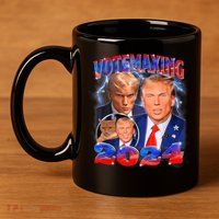 Trump Votemaxing 2024 Looksmaxxing Funny Mewing Meme 11oz C Handle Ceramic Mug