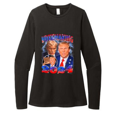 Trump Votemaxing 2024 Looksmaxxing Funny Mewing Meme Womens CVC Long Sleeve Shirt