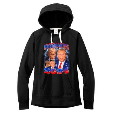 Trump Votemaxing 2024 Looksmaxxing Funny Mewing Meme Women's Fleece Hoodie