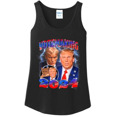 Trump Votemaxing 2024 Looksmaxxing Funny Mewing Meme Ladies Essential Tank