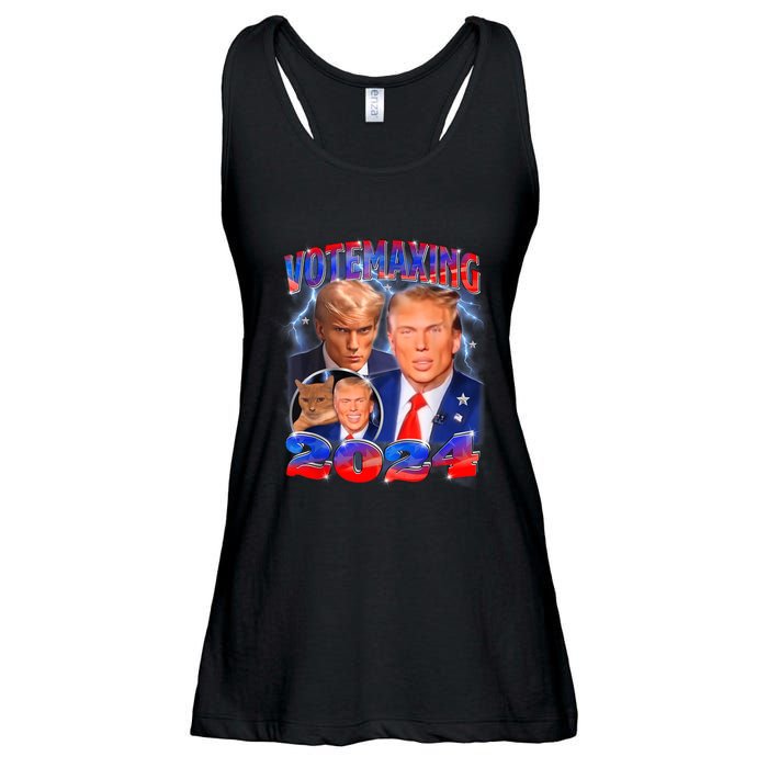 Trump Votemaxing 2024 Looksmaxxing Funny Mewing Meme Ladies Essential Flowy Tank